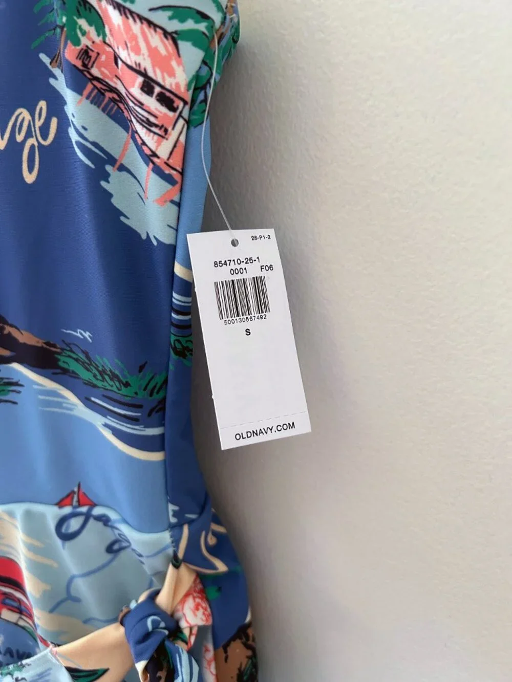 NWT One Piece Swim Suit with Attached Skirt - Sailboat Travel Print - Size Small - Picture 3 of 5